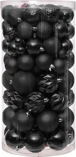Intratuin Intratuin kerstbal Flint box zwart D 4 / 6 / 8 cm 100-delig aanbieding