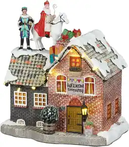 Intratuin Luville Molendam kersthuisje sinterklaas on roof (sint op het dak) 17,5 x 13 x 19 cm aanbieding