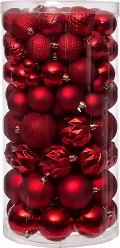 Intratuin Intratuin kerstbal Flint box rood D 4 / 6 / 8 cm 100-delig aanbieding