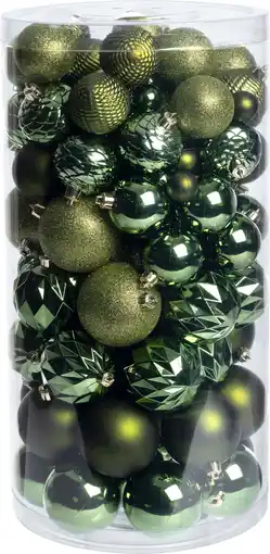 Intratuin Intratuin kerstbal Flint box licht groen D 4 / 6 / 8 cm 100-delig aanbieding