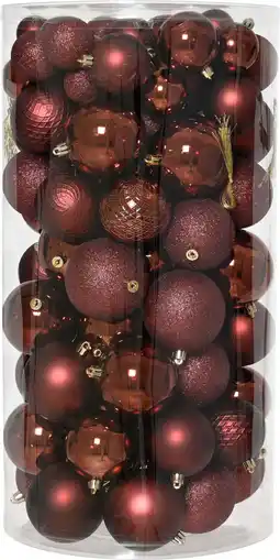 Intratuin Decoris kerstbal maroon D 4 / 6 / 8 cm 100 stuks aanbieding