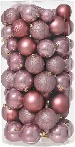Intratuin Decoris kerstbal vintage roze D 4 / 6 / 8 cm 100 stuks aanbieding