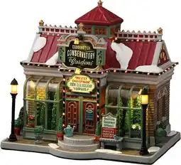 Intratuin Lemax Caddington Village kersthuisje Conservatory Gardens (kerstbomen winkel) 15 x 21 x 19 cm aanbieding