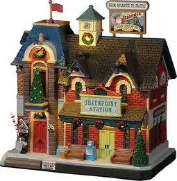 Intratuin Lemax Caddington Village kersthuisje Greenpoint Railroad Station (treinstation) 12,6 x 21 x 22 cm aanbieding