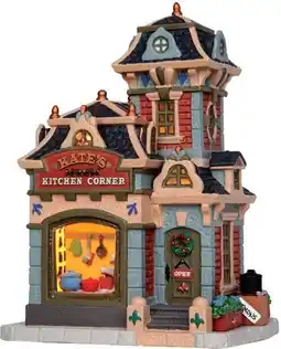 Intratuin Lemax Caddington Village kersthuisje kates kitchen corner (kookwinkel) 9,2 x 9 x 15,5 cm aanbieding
