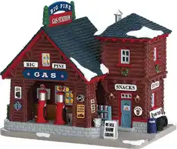 Intratuin Lemax Vail Village kersthuisje big pine gas station (tankstation) 20,4 x 15,7 x 27,1 cm aanbieding