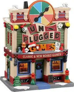 Intratuin Lemax Caddington Village kersthuisje unplugged games (bordspellen winkel) 30,6 x 19,7 x 33,4 cm aanbieding