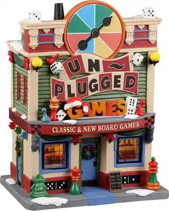 Intratuin Lemax Caddington Village kersthuisje unplugged games (bordspellen winkel) 30,6 x 19,7 x 33,4 cm aanbieding