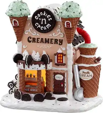 Intratuin Lemax Sugar 'N Spice kersthuisje cookies & cream creamery (gebakswinkel) 22,6 x 16,4 x 26,9 cm aanbieding