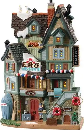 Intratuin Lemax Plymouth Corners kersthuisje landlubbers lodge (herberg) 22,4 x 17,7 x 26,6 cm aanbieding
