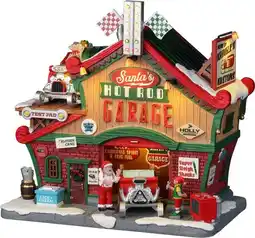 Intratuin Lemax Santa's Wonderland kersthuisje Santa’s Hot Rod Garage 13,5 x 21,8 x 21 cm aanbieding