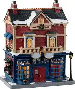 Intratuin Lemax Caddington Village kersthuisje simpson & sons opticians (opticiën) 18,5 x 13 x 21,5 cm aanbieding