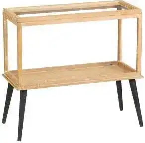 Intratuin Mica Decorations wandkast op voet bruin 62 x 27 x 53 cm aanbieding