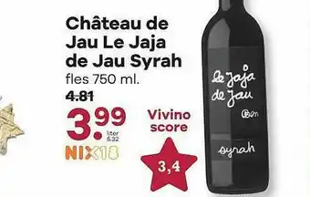 Boon`s Markt Château De Jau Le Jaja De Jau Syrah aanbieding