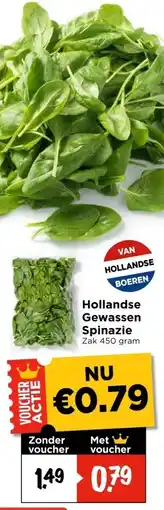 Vomar Voordeelmarkt Hollandse Gewassen Spinazie aanbieding