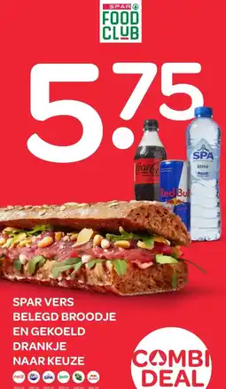 Spar SPAR VERS BELEGD BROODJE EN GEKOELD DRANKJE NAAR KEUZE aanbieding