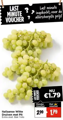 Vomar Voordeelmarkt Italiaanse Witte Druiven met Pit aanbieding