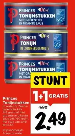 Vomar Voordeelmarkt Princes Tonijnstukken aanbieding