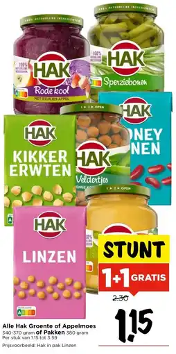 Vomar Voordeelmarkt Alle Hak Groente of Appelmoes of Pakken aanbieding