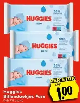 Vomar Voordeelmarkt Huggies Billendoekjes Pure aanbieding