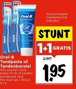 Vomar Voordeelmarkt Oral-B Tandpasta of Tandenborstel aanbieding