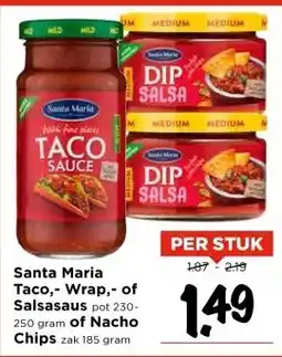 Vomar Voordeelmarkt Santa Maria Taco,- Wrap,- of Salsasaus of Nacho Chips aanbieding