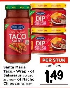 Vomar Voordeelmarkt Santa Maria Taco,- Wrap,- of Salsasaus of Nacho Chips aanbieding