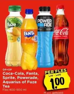 Vomar Voordeelmarkt Coca-Cola, Fanta, Sprite, Powerade, Aquarius of Fuze Tea aanbieding