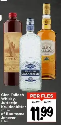 Vomar Voordeelmarkt Glen Talloch Whisky, Juttertje Kruidenbitter of Boomsma Jenever aanbieding