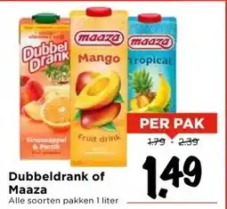 Vomar Voordeelmarkt Dubbeldrank of Maaza aanbieding