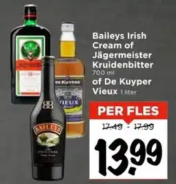 Vomar Voordeelmarkt Baileys Irish Cream of Jägermeister Kruidenbitter of De Kuyper Vieux aanbieding