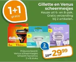 Trekpleister Gillette en Venus scheermesjes aanbieding