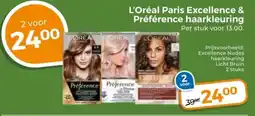 Trekpleister L'oréal paris excellence & préférence haarkleuring aanbieding