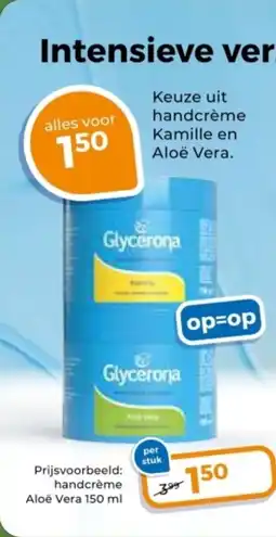 Trekpleister Keuze uit handcrème kamille en aloë vera aanbieding