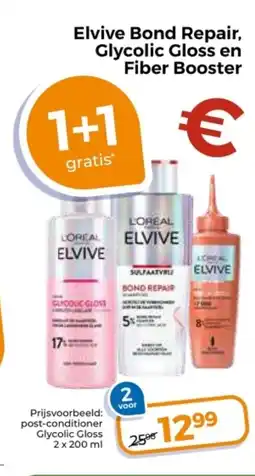 Trekpleister Elvive bond repair glycolic gloss en fiber booster aanbieding