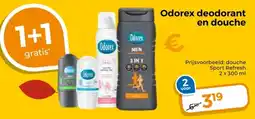 Trekpleister Odorex deodorant en douche aanbieding