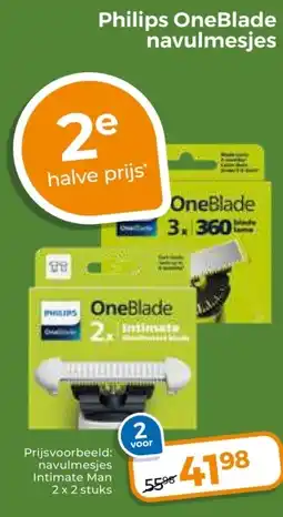 Trekpleister Philips OneBlade navulmesjes aanbieding