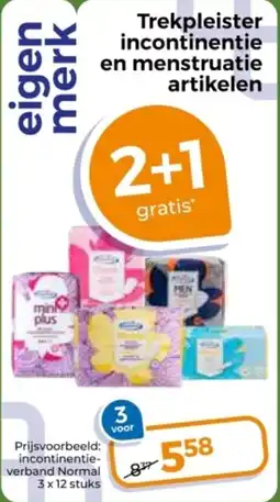 Trekpleister Trekpleister incontinentie en menstruatie artikelen aanbieding