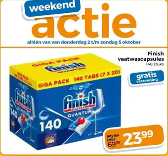 Trekpleister Finish vaatwascapsules aanbieding