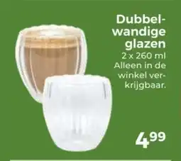 Trekpleister Dubbel- wandige glazen aanbieding