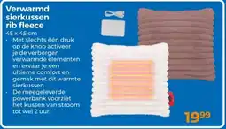 Trekpleister Verwarmd sierkussen rib fleece aanbieding