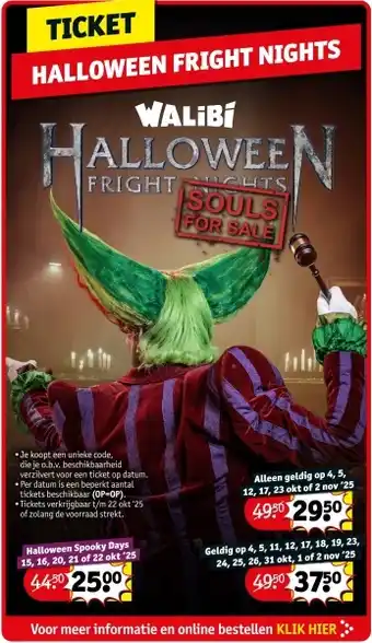Kruidvat Walibi ticket halloween fright nights aanbieding