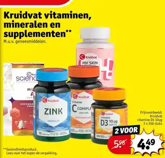 Kruidvat Kruidvat vitaminen, mineralen en supplementen aanbieding