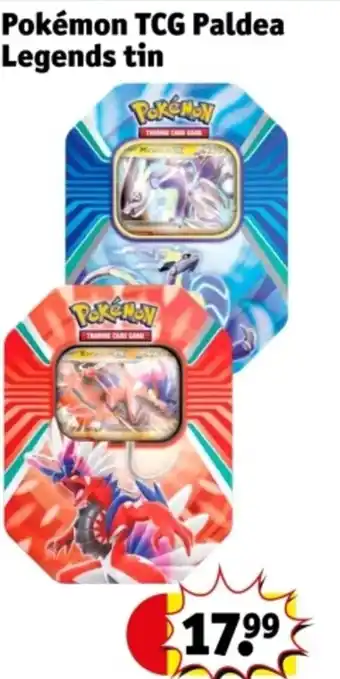 Kruidvat Pokémon TCG Paldea Legends tin aanbieding