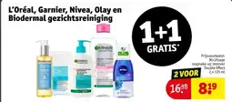 Kruidvat L'Oréal, Garnier, Nivea, Olay en Biodermal gezichtsreiniging aanbieding