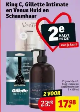 Kruidvat King C, Gillette Intimate en Venus Huid en Schaamhaar aanbieding