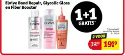 Kruidvat Elvive Bond Repair, Glycolic Gloss en Fiber Booster aanbieding