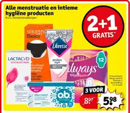 Kruidvat Alle menstruatie en intieme hygiëne producten aanbieding