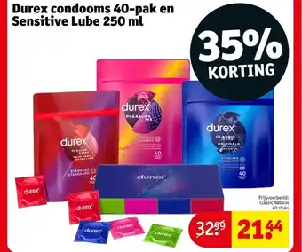Kruidvat Durex condooms 40-pak en Sensitive Lube aanbieding