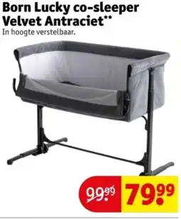 Kruidvat Born Lucky co-sleeper Velvet Antraciet aanbieding
